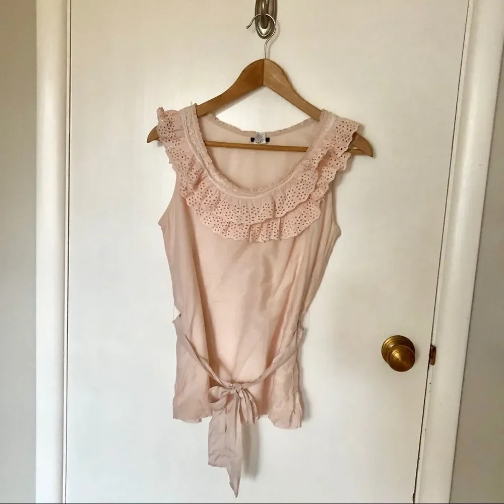 J. Crew blush ruffle tunic